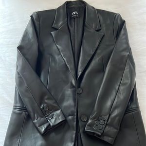 Zara Leather Blazer